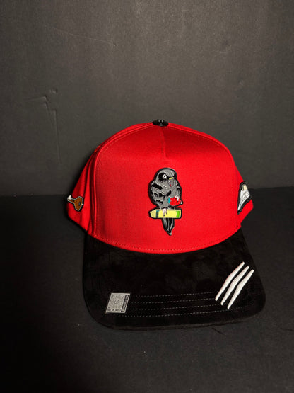 Red Parrot cap “secret pocket”