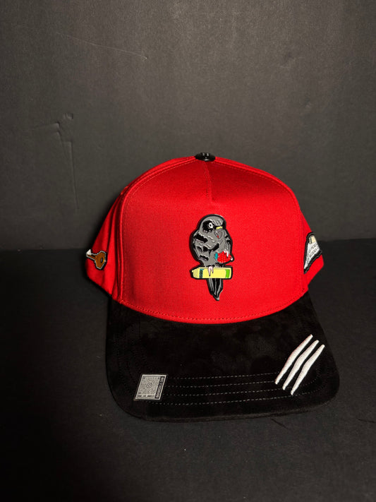 Red Parrot cap “secret pocket”